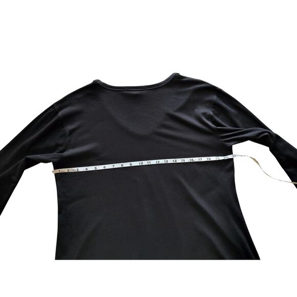 Johnny Was Calmé Women's Black V-Neck Long Sleeve Top Size M - Picture 8 of 10